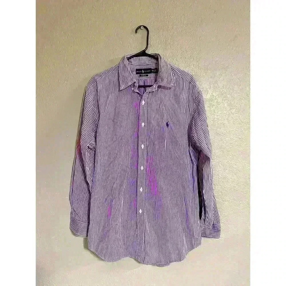 Lauren Ralph Lauren Other - Ralph Lauren Men Sz 16 1/2 Classic Fit Long Sleeve Button Shirt Purple Stripe